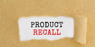 Text "Product Recall" on torn brown paper.