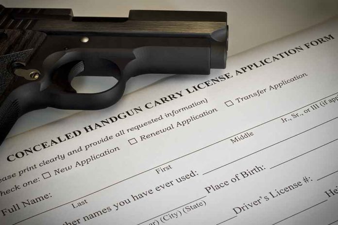 Handgun on concealed carry license application form