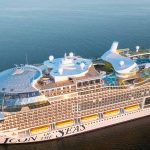Large cruise ship sailing in open water