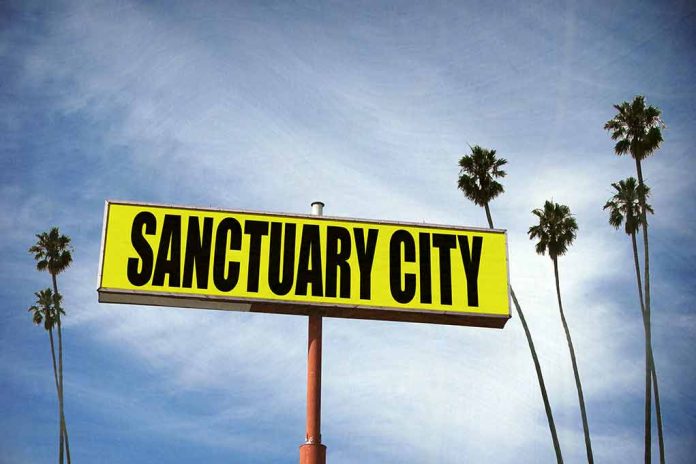 1021778260 featured image Sanctuary City sign with palm trees and sky