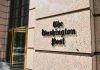 The Washington Post building entrance and logo