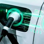 Electric car charging with futuristic display interface
