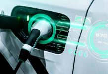 Electric car charging with futuristic display interface