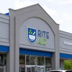 Entrance of Rite Aid pharmacy store