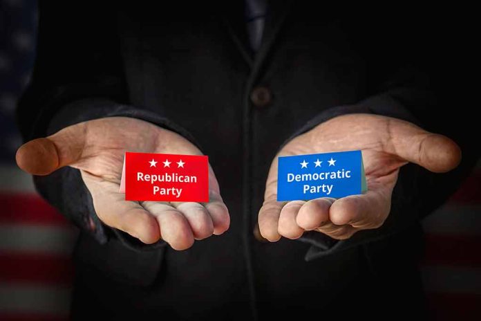 2191944745 featured image Hands holding Republican and Democratic Party cards