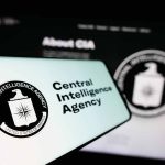 CIA logo on screen, text Central Intelligence Agency.