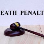Gavel under Death Penalty text on white background