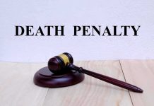 Gavel under Death Penalty text on white background