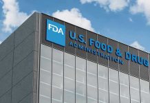 FDA building with blue logo and sky background