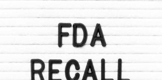 FDA Recall written on letter board.