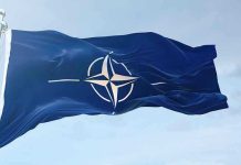 Global Order SHATTERS—Trump’s Gamble Throws Allies Into Chaos NATO flag waving against blue sky.