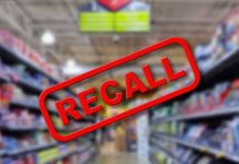 Nationwide Recall ALERT – Nasty Surprise Lurks Recall warning over blurred grocery store aisle
