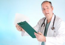Massive Medicare Fraud Exposed: Shocking Details A doctor in a white coat looking surprised while holding a clipboard