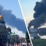 Massive Flames Engulf St. Petersburg Oil Terminal After Ukrainian Drone Strike