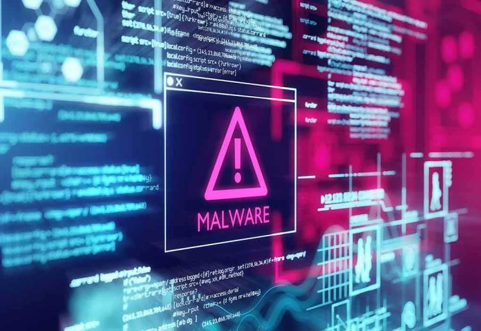 malware warning on a digital screen