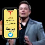 Media War: Musk Branded ‘Far-Right’ smartphone showing multiple tech company logos with blurred speaker in background