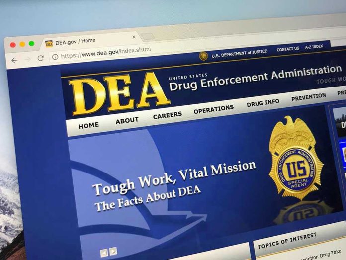 1113944018-1 DEA website homepage with gold badge and text