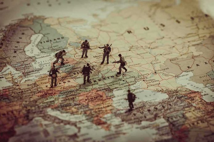 Toy soldiers on a map of Eastern Europe