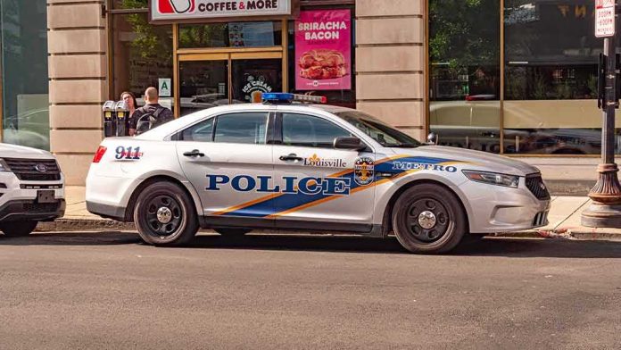 shutterstock_1450088324 Louisville police car parked on city street