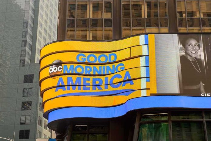 shutterstock_795972766 Curved digital billboard with Good Morning America logo