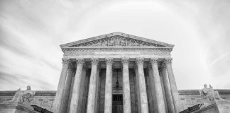 Supreme Court building with tall columns and wide steps