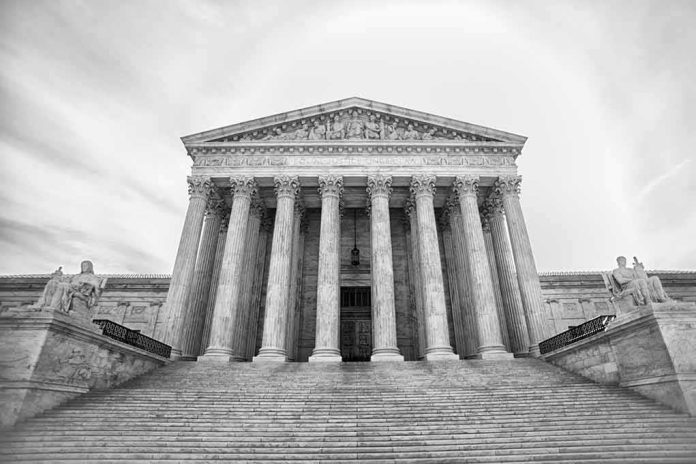 Supreme Court building with tall columns and wide steps