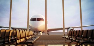 Mayday Mayday – Pilot Down Mid-Flight Airplane seen through terminal windows with empty gate seating