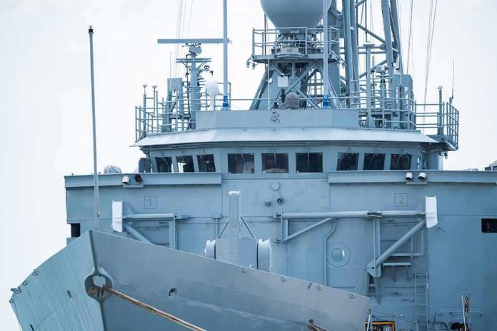 shutterstock_1431816542 naval ship bridge with radar and antennas
