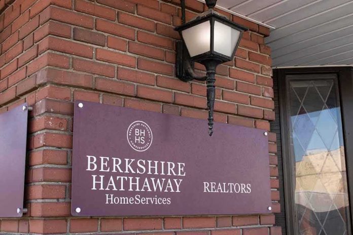 Berkshire Hathaway HomeServices Realtors sign on brick wall