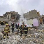 Inferno Levels Athens Landmark Block Firefighters search rubble of a partially collapsed building