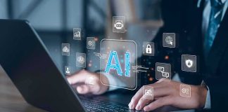 AI Builders Predict Doomsday – This Decade Hands typing on laptop with AI and tech icons overlay
