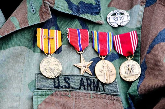 shutterstock_46250659-1 Military uniform with service medals and ribbons