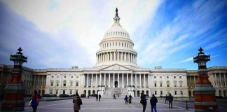 Mistrial Twist Sparks Trump Pardon Push United States Capitol building with visitors on the plaza