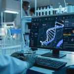 Brain Control With Light? Nobel Prize Stunner Scientist analyzing DNA model on computer in laboratory