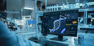 Brain Control With Light? Nobel Prize Stunner Scientist analyzing DNA model on computer in laboratory